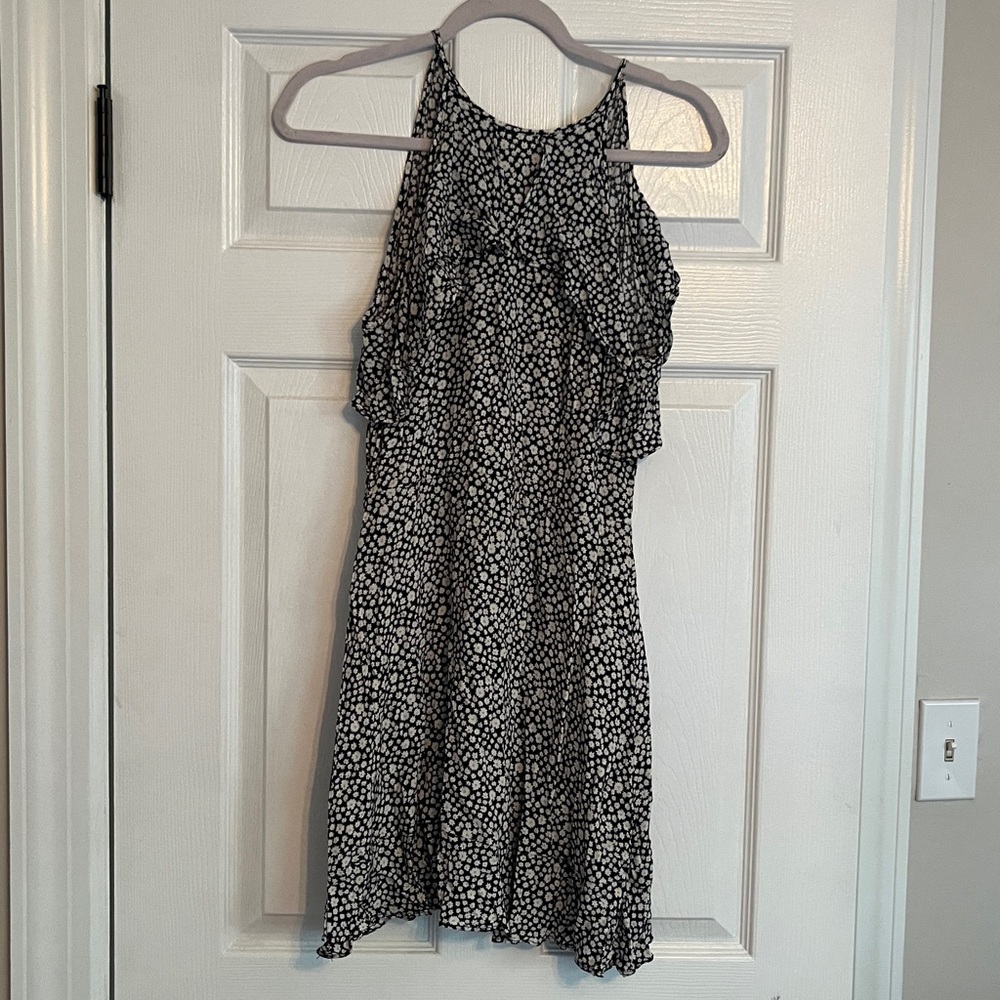 Zara Black and White Floral Dress